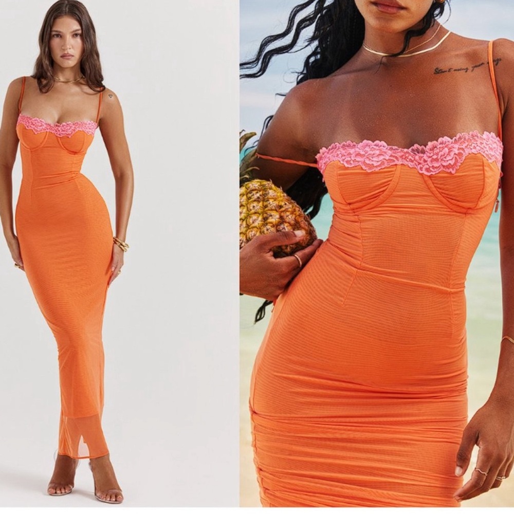 HOUSE OF CB DRESS ORANGE - Picture 1 of 1